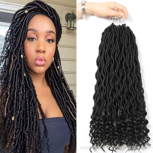 Faux Locs Crochet Hair 20 Inch curly Wavy Gypsy Locs Ombre Crochet braid Hair Extensions  Synthetic Hair Bulk Goddess Locs